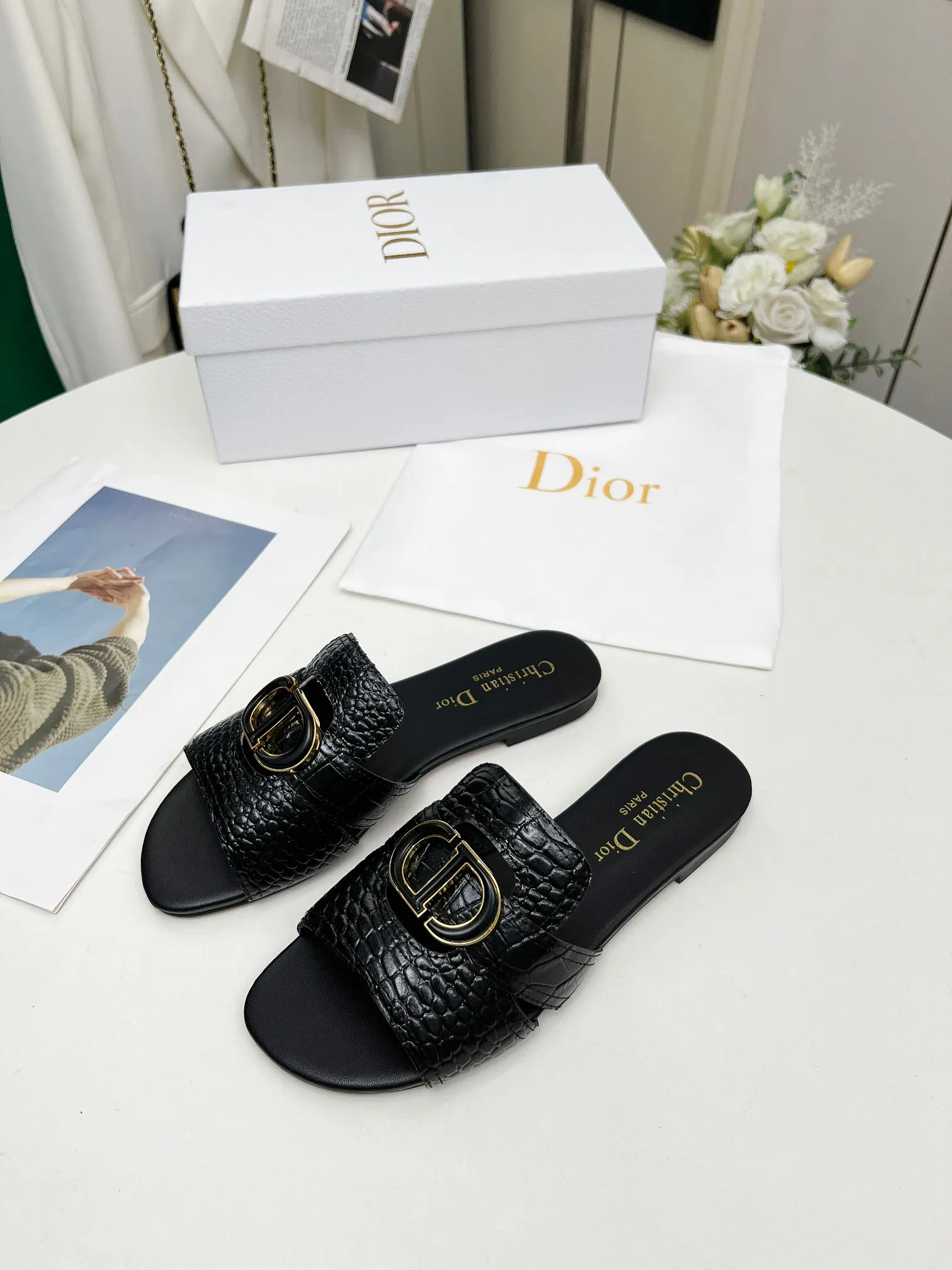 👟👟Ex-factory price 360👟👟 Genuine leather base +30 Dior spring and summer new model 6 colors optional code size 35-42